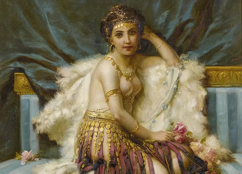 1859-Hans Zatzka - Bellezza con i fiori in un interno